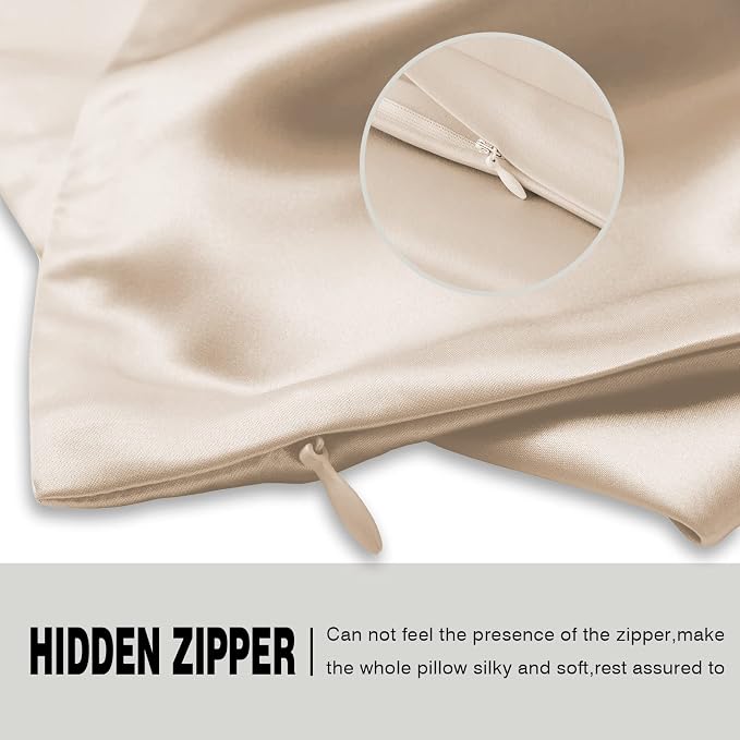 Silk Pillow Cases 2 Pack, Soft Breathable and Sliky Standard Size Pillow Cases - Image 4