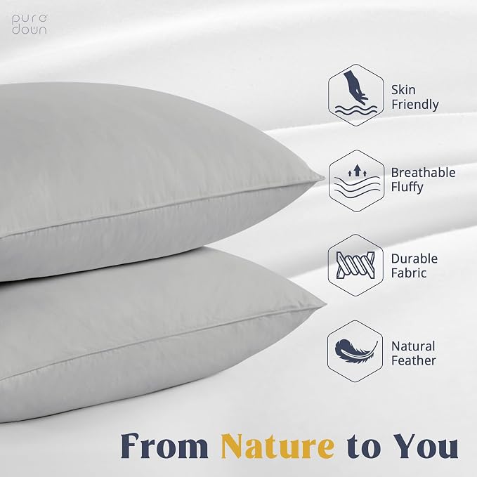 puredown Goose Feathers Down Pillows - Image 2