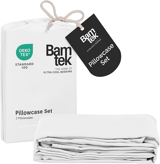 Pillow Cases King Size Set of 2 Pillowcases 100% Viscose from Bamboo Cooling by BamtekbyOliveCrate