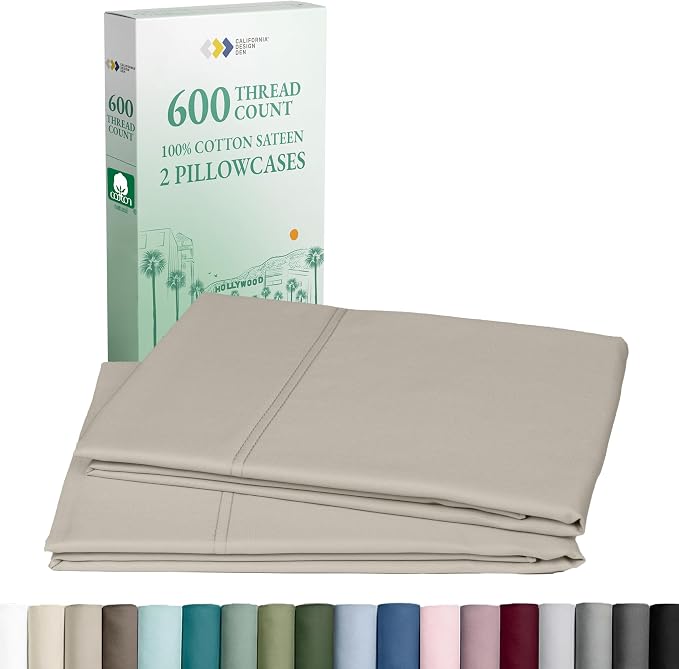 California Design Den Premium Standard/Queen Size Pillow Cases Set of 2-600 by CaliforniaDesignDen