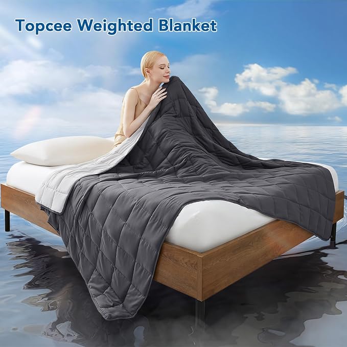 Topcee Weighted Blanket for Adults Queen Size Soft Cooling Heavy Blanket - Image 2