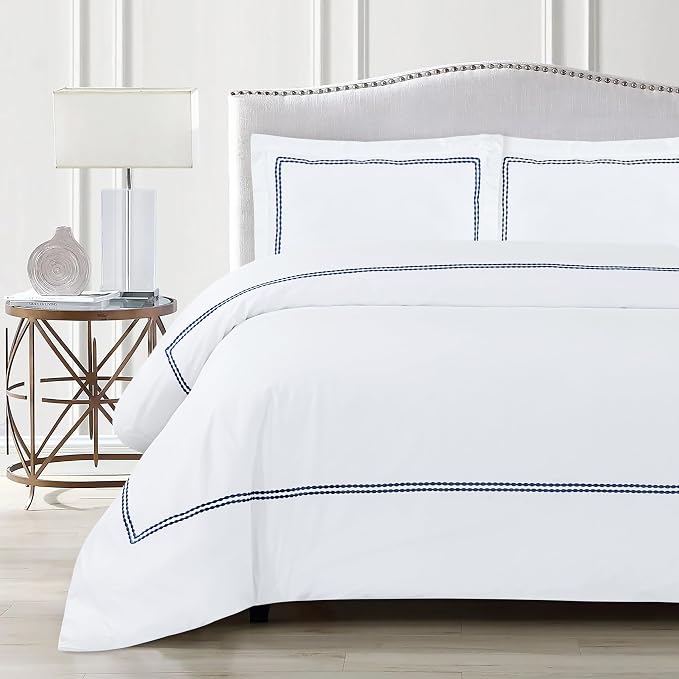 Dreamology White Duvet Cover Luxury Hotel Quality Bedding Set 100% Cotton by DREAMOLOGY