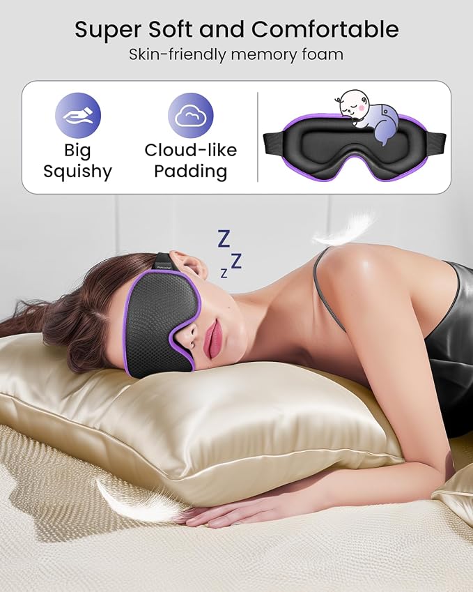 WAOAW Sleep Mask for Men Women: Blackout Eye Masks for Sleep - Image 5