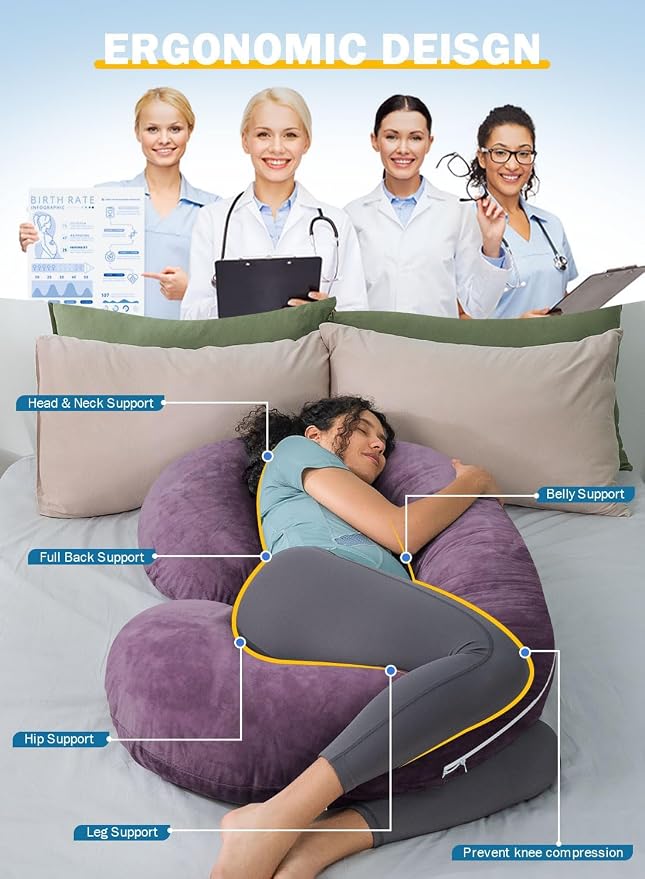 INSEN Pregnancy Pillow, Maternity Body Pillow - Image 3