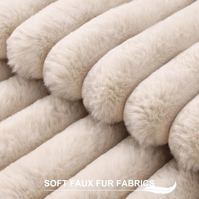 Pallene Faux Fur Plush Throw Pillow Covers 16x16 Set of 2, Luxury Soft Fluffy - Image 2