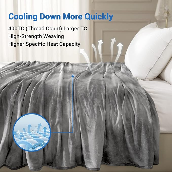 Topcee Cooling Blanket for Hot Sleepers, Absorbs Heat to Keep Body Cool for - Image 5