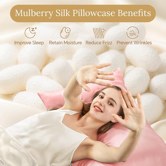INFIIXSO Mulberry Silk Pillow Case King Size, Silk Pillowcase - Image 2