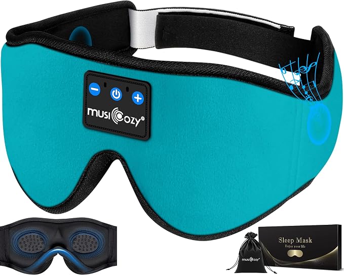 MUSICOZY Sleep Headphones 3D Bluetooth 5.4 Headband Sleep Mask, Wireless by MUSICOZY