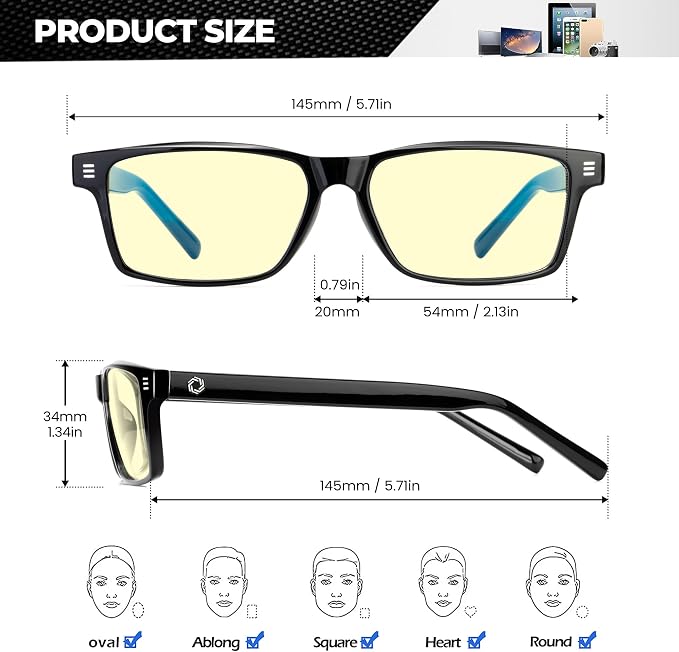 ANYLUV Blue Light Glasses Men Woman, Eye Strain Relief Eye Protection - Image 3