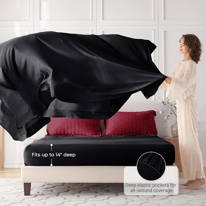 MUXHOMO 7 Pieces King Comforter Set, Seersucker Bed in a Bag King Size - Image 3