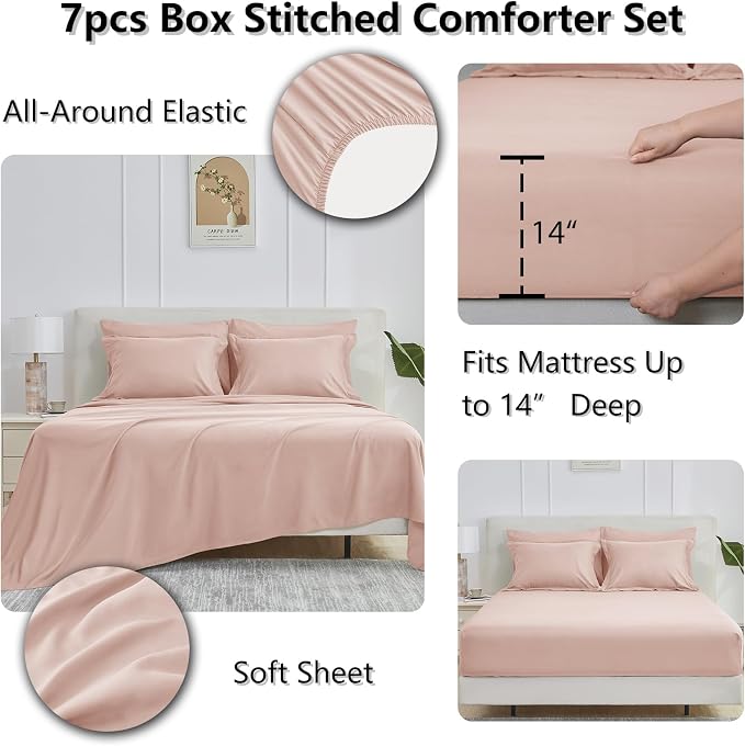 CozyLux Full Size Comforter Sets Blush Pink - Image 6