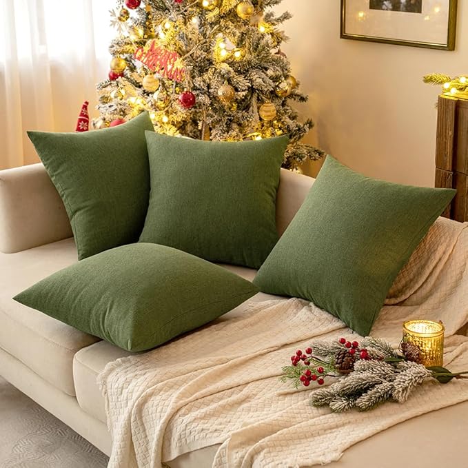 MIULEE Pack of 2 Decorative Outdoor Solid Waterproof Throw Pillow Covers Faux - Image 9