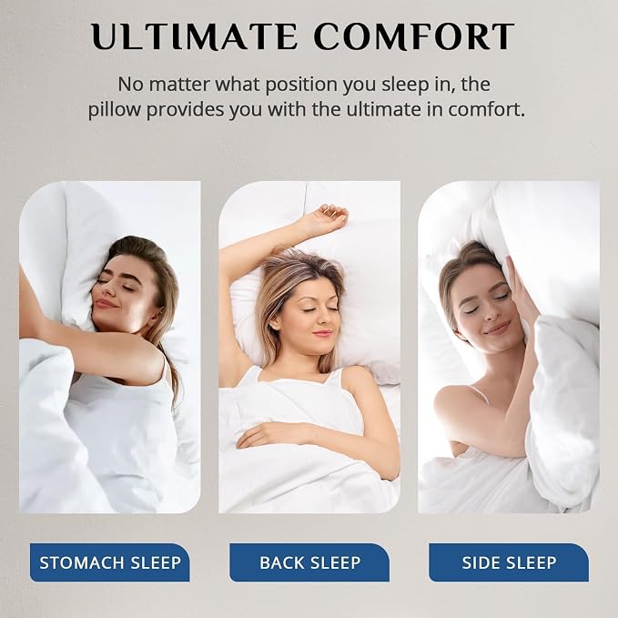 JOLLYVOGUE Pillows Standard Size Set of 4, Washable Supportive Full Size Bed - Image 7
