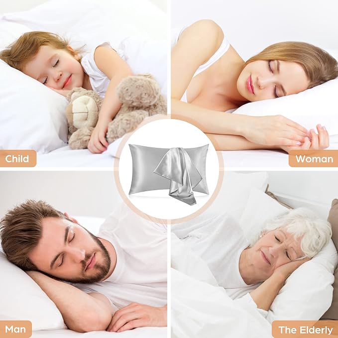 Silk Pillowcase for Hair and Skin, 2 Pack 100% Mulberry Silk Pillowcase 25 Momme - Image 6