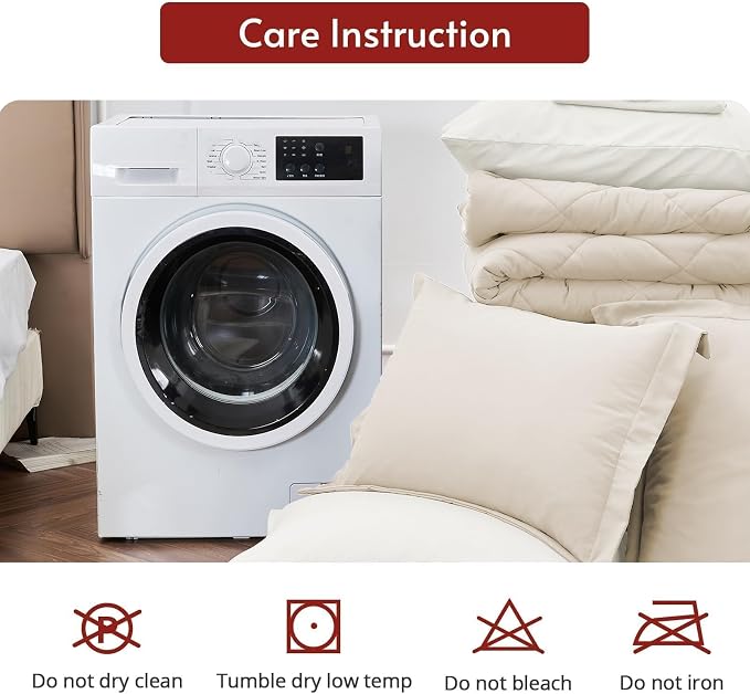 MUXHOMO 7 Pieces King Comforter Set, Reversible Bed in a Bag King Size - Image 9