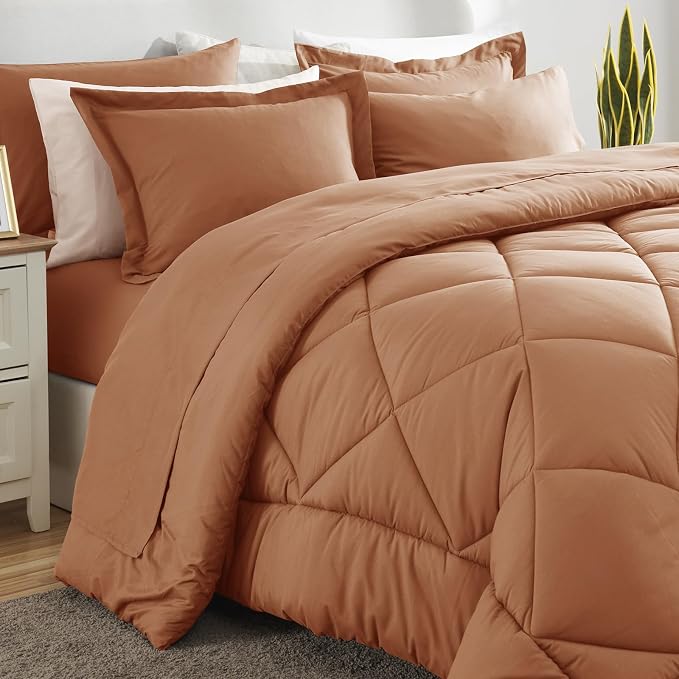 CozyLux King Size Comforter Sets Pumpkin - Image 4