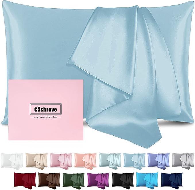 Silk Pillowcase for Hair and Skin Mulberry Silk Pillowcase Soft Breathable by Casbrove