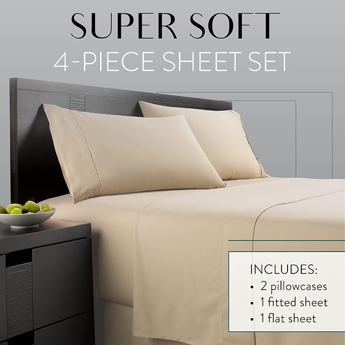 Danjor Linens Twin Bunk Bed Sheets w/ 2 Pillowcases, Lightweight Brushed - Image 2