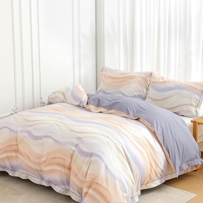 OAITE Duvet Cover Set King Size Floral Pattern Ultra Soft 100% Cotton Duvet - Image 5