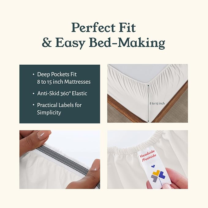 California Design Den 2-Pack 100% Organic Cotton Sheet Sets Full Size Bed - Image 5