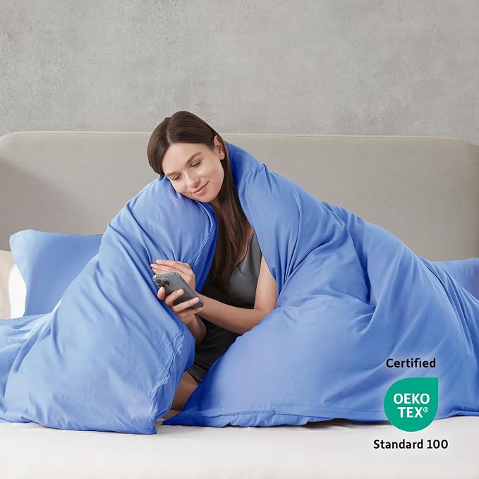 Nestl Calm Blue Duvet Cover Queen Size - Image 3