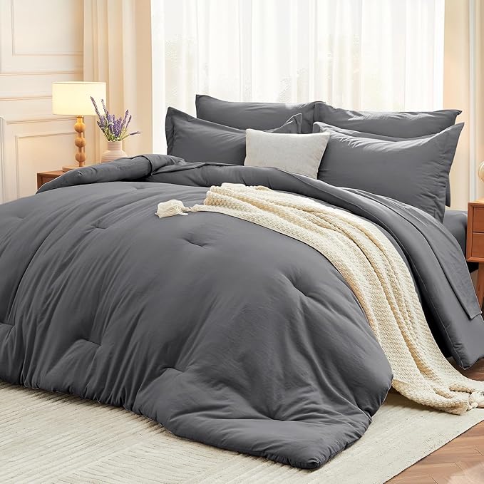 MUXHOMO 5 Pieces Twin Comforter Set, Soft Bed in a Bag Twin Size, All Season by MUXHOMO