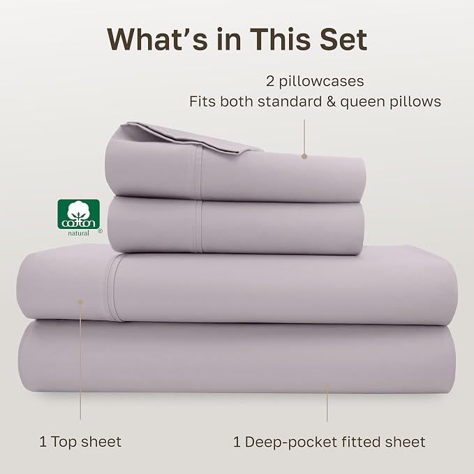 California Design Den Soft Queen Size 100% Cotton Sheet Sets, 400 TC Good - Image 4