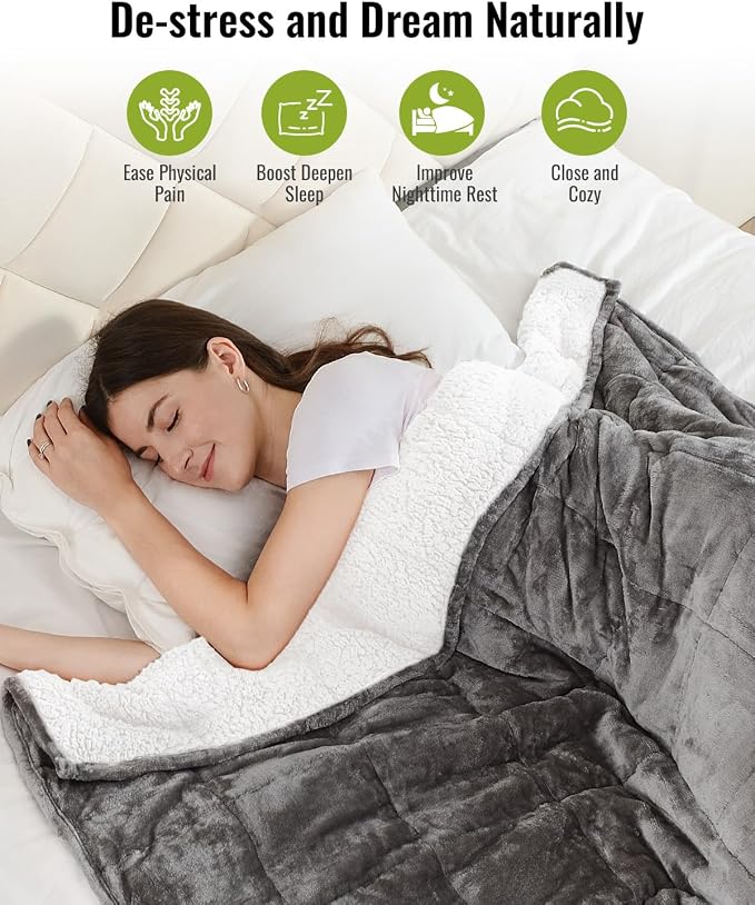 Uttermara Weighted Blanket Queen Size 15lbs 60x80 inches, Soft Plush Fleece - Image 3