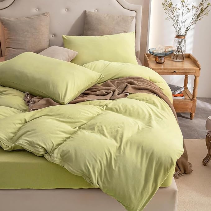 PURE ERA Jersey Knit Duvet Cover Set 100% T-Shirt Cotton Super Soft Comfy 2pc - Image 4