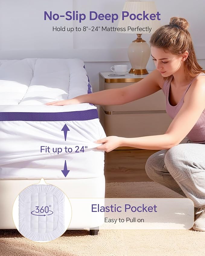 ChiXpace Dual Layer 4 Inch Memory Foam Mattress Topper Twin XL - Image 5