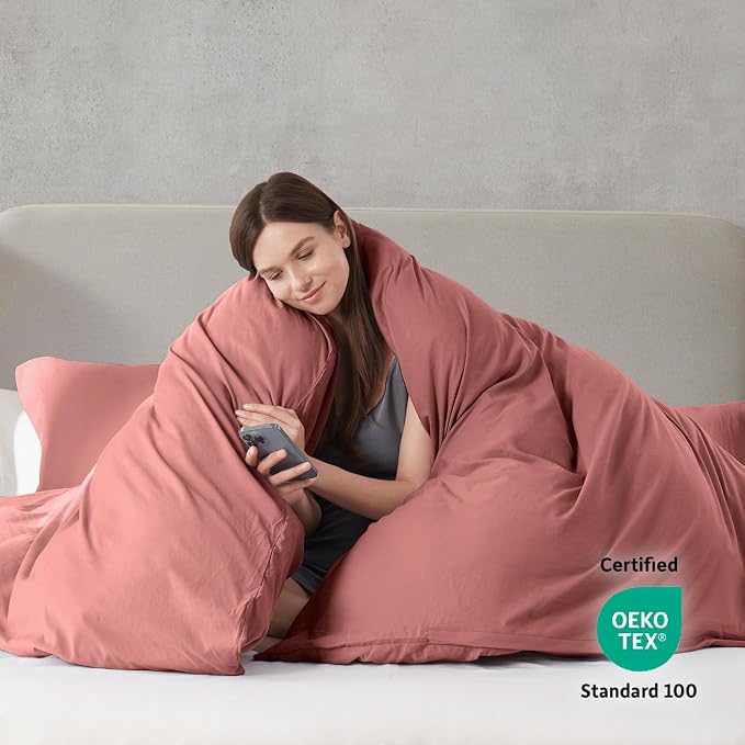 Nestl Pink Clay California King Duvet Cover Sets - Image 3