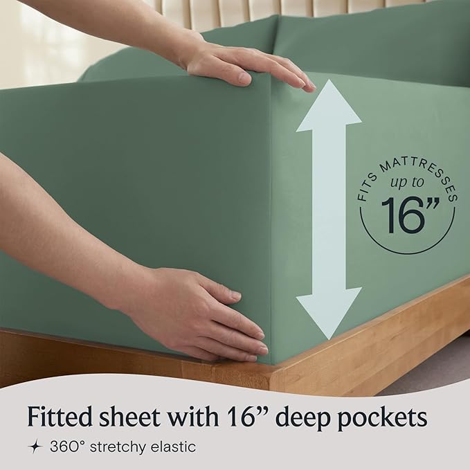 LuxClub 4 PC King Sheet Set, Breathable Luxury Bed Sheets, Deep Pockets 18" - Image 6