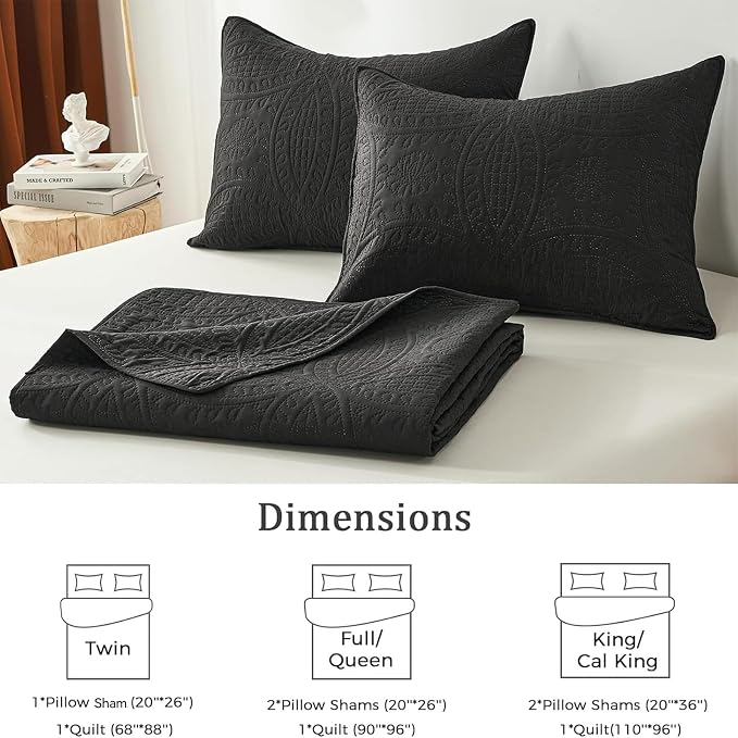 akkialla Queen Quilt Bedding Set, Lightweight Soft Bedspread Coverlet, Modern - Image 5
