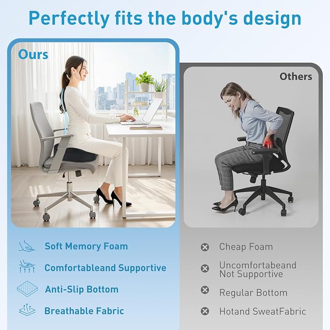 BlissTrends Seat Cushion, Thick Memory Foam Cushions - Image 6