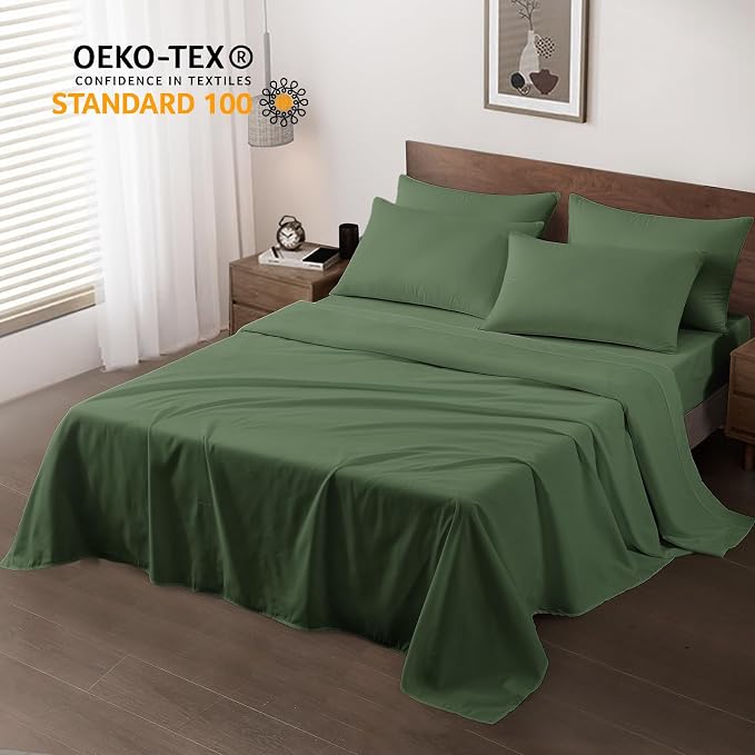 Maple&Stone Queen Flat Sheet 6 Pack, Premium Soft & Breathable, Brushed - Image 2