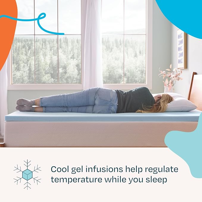 Linenspa Memory Foam Mattress Topper, Queen Size - Image 2
