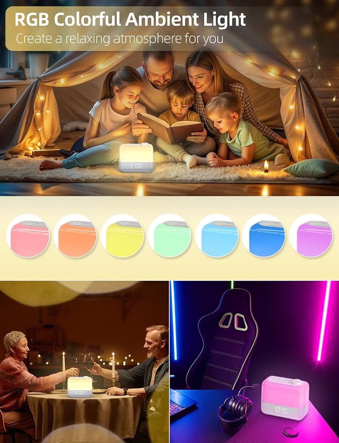 Sunrise Digital Alarm Clock for Bedroom: Wake-up Light, RGB Ambient Night Light - Image 3