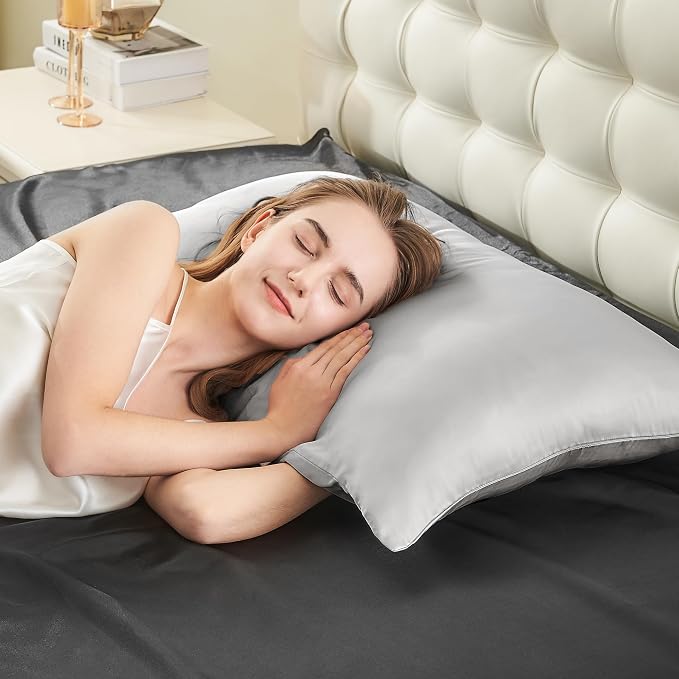 INFIIXSO Silk Pillow Cases 2 Pack Standard Size, Ultra Smooth & Soft Mulberry - Image 8