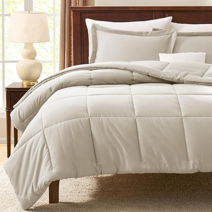 CozyLux Twin/Twin XL Comforter Set Beige - Image 6