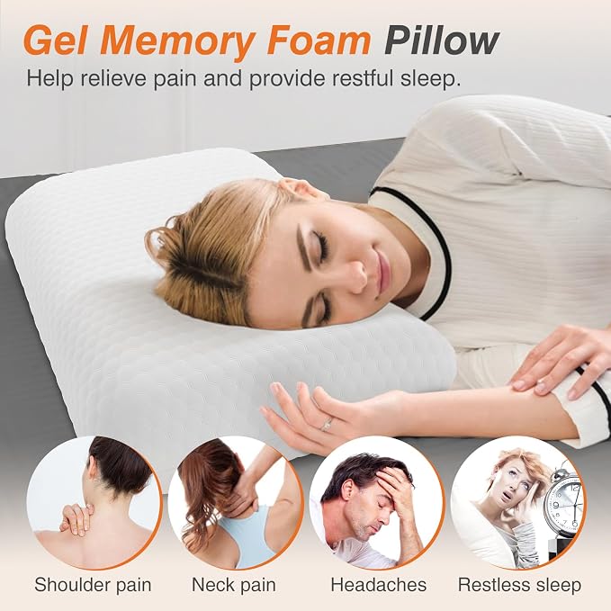 DUMOS Memory Foam Pillows for Sleeping 2 Pack, Bed Pillows for Adults - Image 3