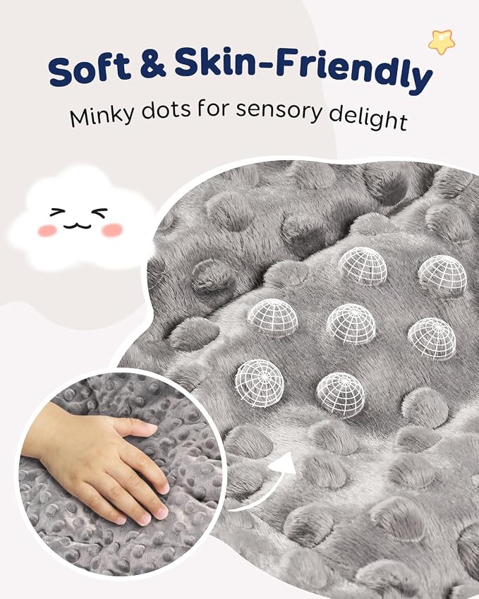 Kivik Weighted Blanket 5lbs, Small Minky Dotted Blankets, Soft Heavy Blanket - Image 2