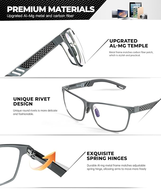 ANYLUV Blue Light Blocking Glasses Men Computer Gaming Glasses Lightweight - Image 3