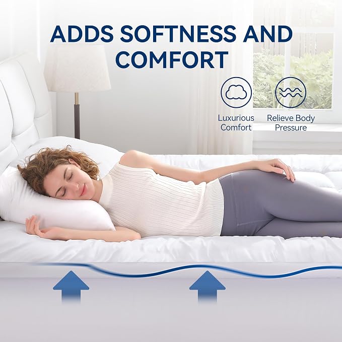 BDEUS Dual Layer 5 Inch Memory Foam Mattress Topper Twin Size, 2 Inch Gel - Image 3