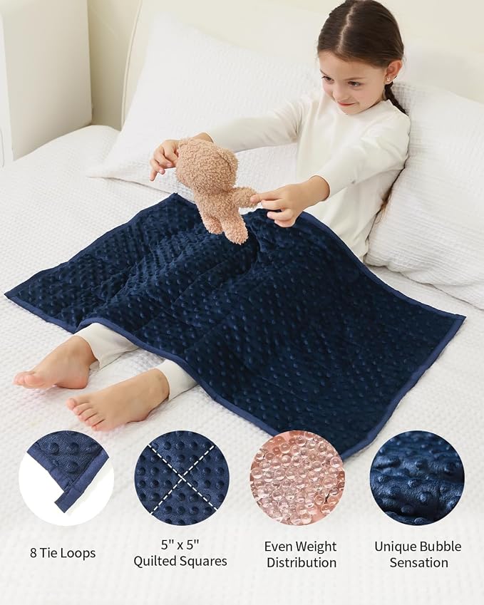 Mr. Sandman Weighted Lap Blanket 2LBS 20 x 30 Inches, Minky Dots Heavy Blanket - Image 4