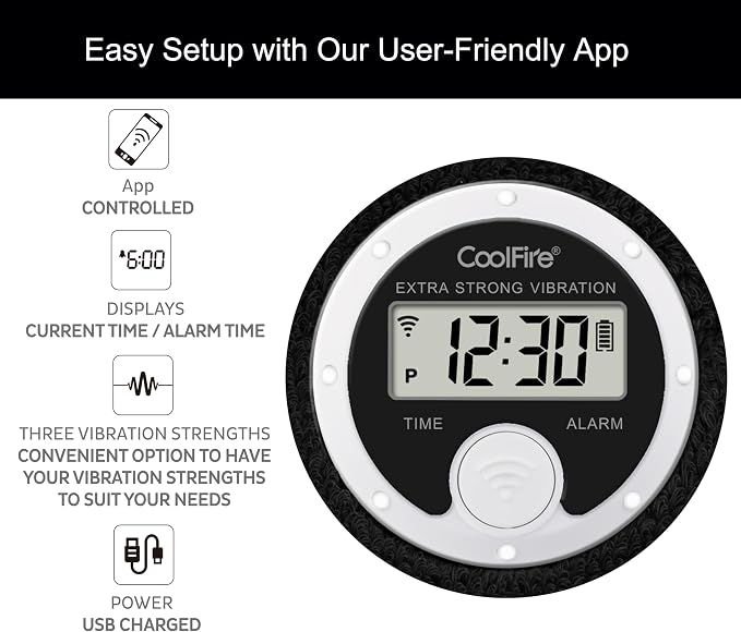 CoolFire Vibrating Alarm Clock Wristband, Silent Wake-Up Watch - Image 3