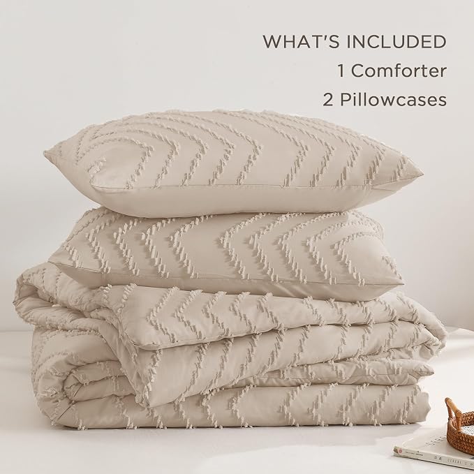 Andency Khaki Comforter Full Size, Boho Beige Soft Fluffy Tan Warm Lightweight - Image 6