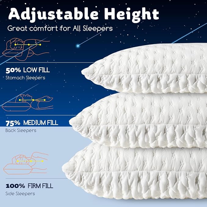 Cooling Side Sleeper Pillow for Adults, Firm Bed Pillow for Side Sleepers Neck - Image 5