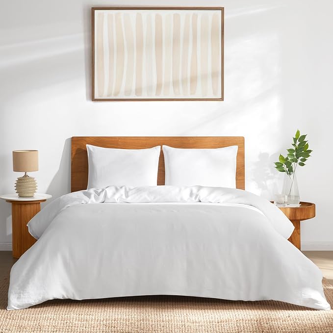DAPU 100% Linen Duvet Cover Full 3PCs, Pure Natural French Flax Linen Duvet by DAPU