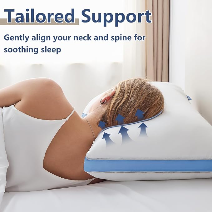 CozyLux Pillows Queen Size Set of 2, Soft and Supportive 3D Down Alternative - Image 3