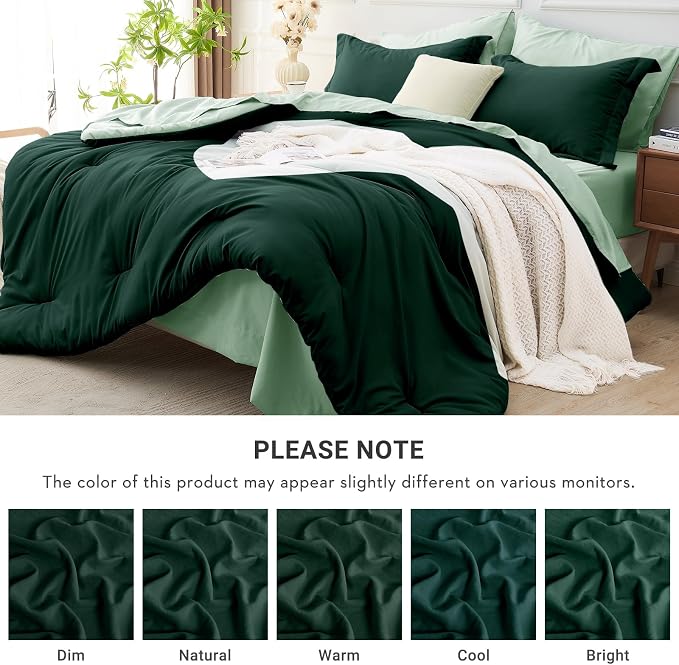 MUXHOMO 7 Pieces King Comforter Set, Soft Bed in a Bag King Size, All Season - Image 6